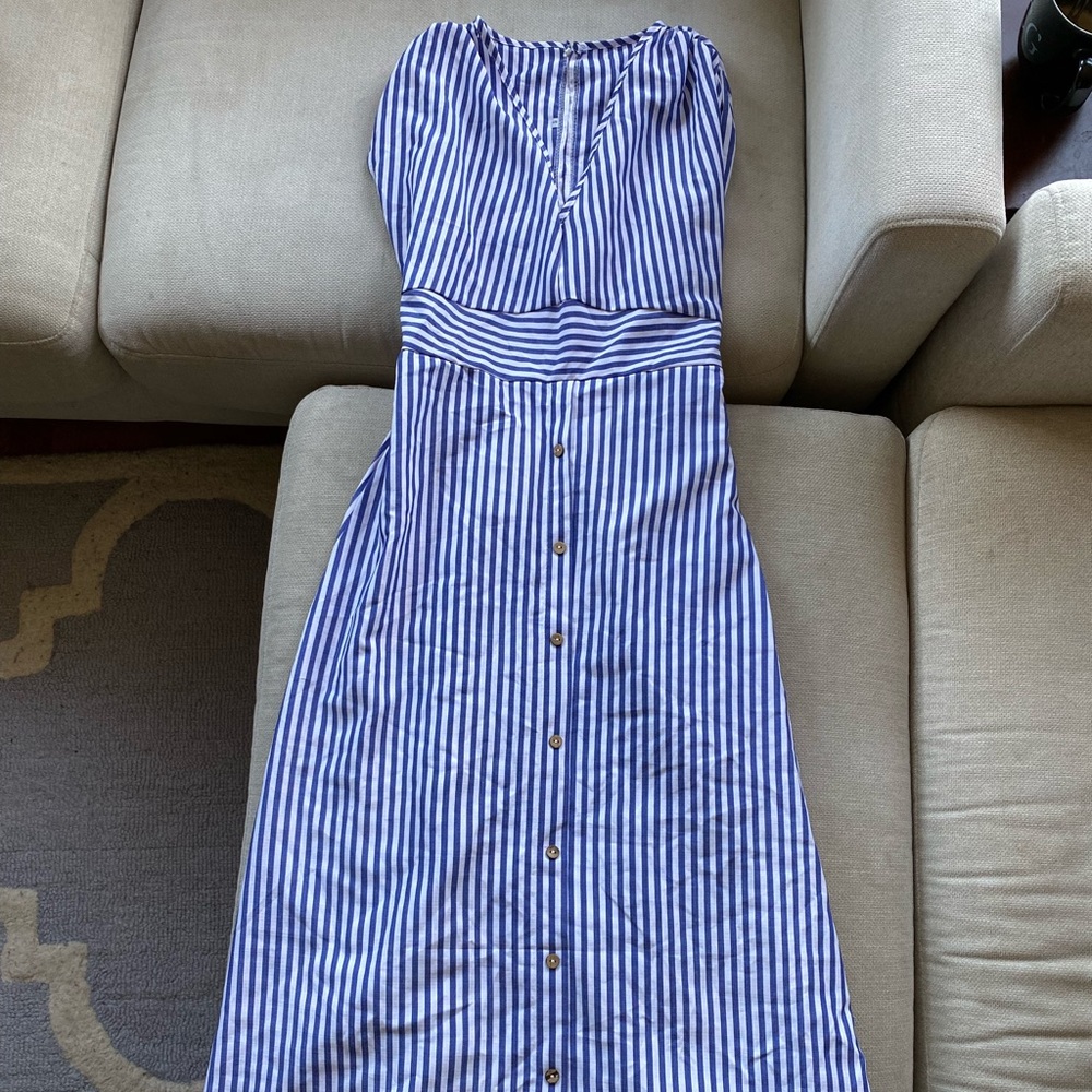 New Striped Summer Midi Dress Small XS 0 2